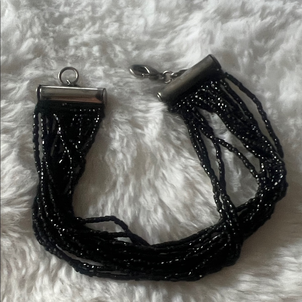 Elegant Black Beaded Bracelet